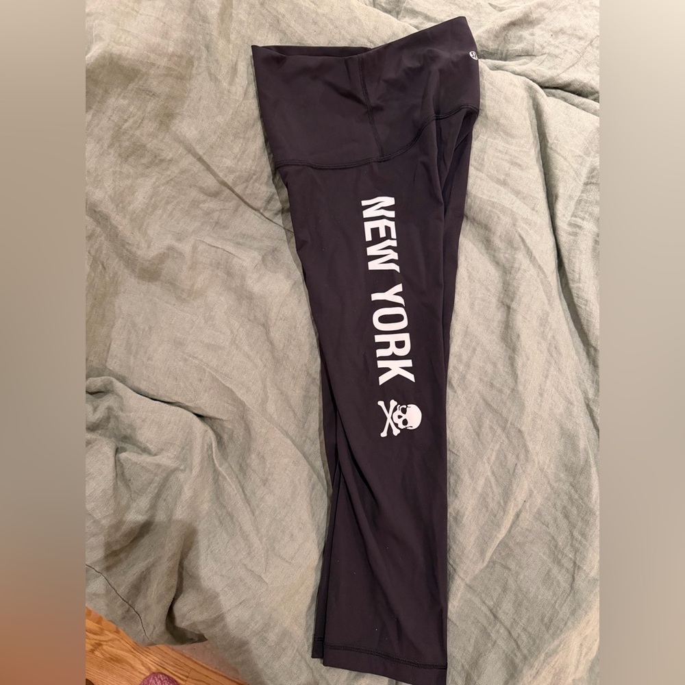 lululemon athletica SoulCycle Black Leggings with New York Print